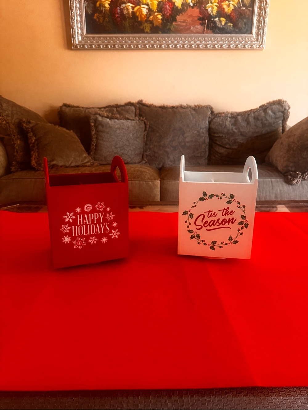 Set of cutlery Christmas containers that spin